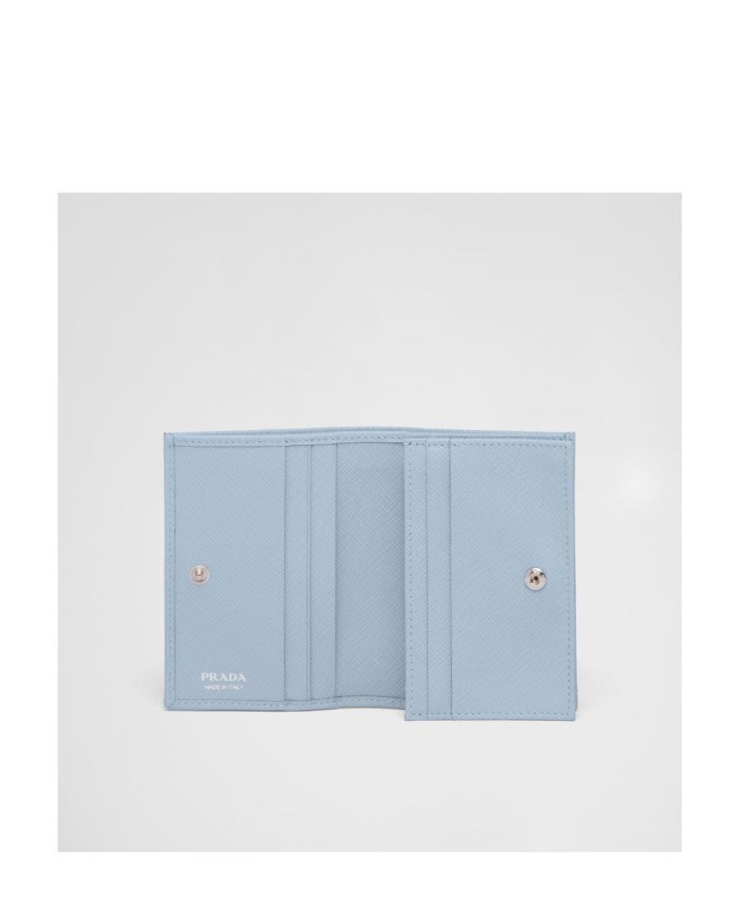 Prada Blue Small Saffiano Leather Wallet