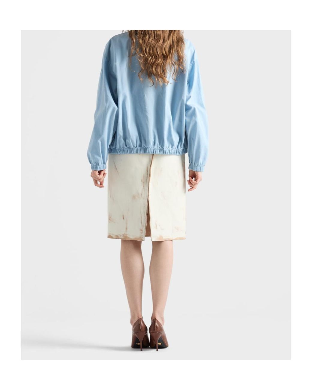 Prada Blue Long-Sleeved Zipped Jacket