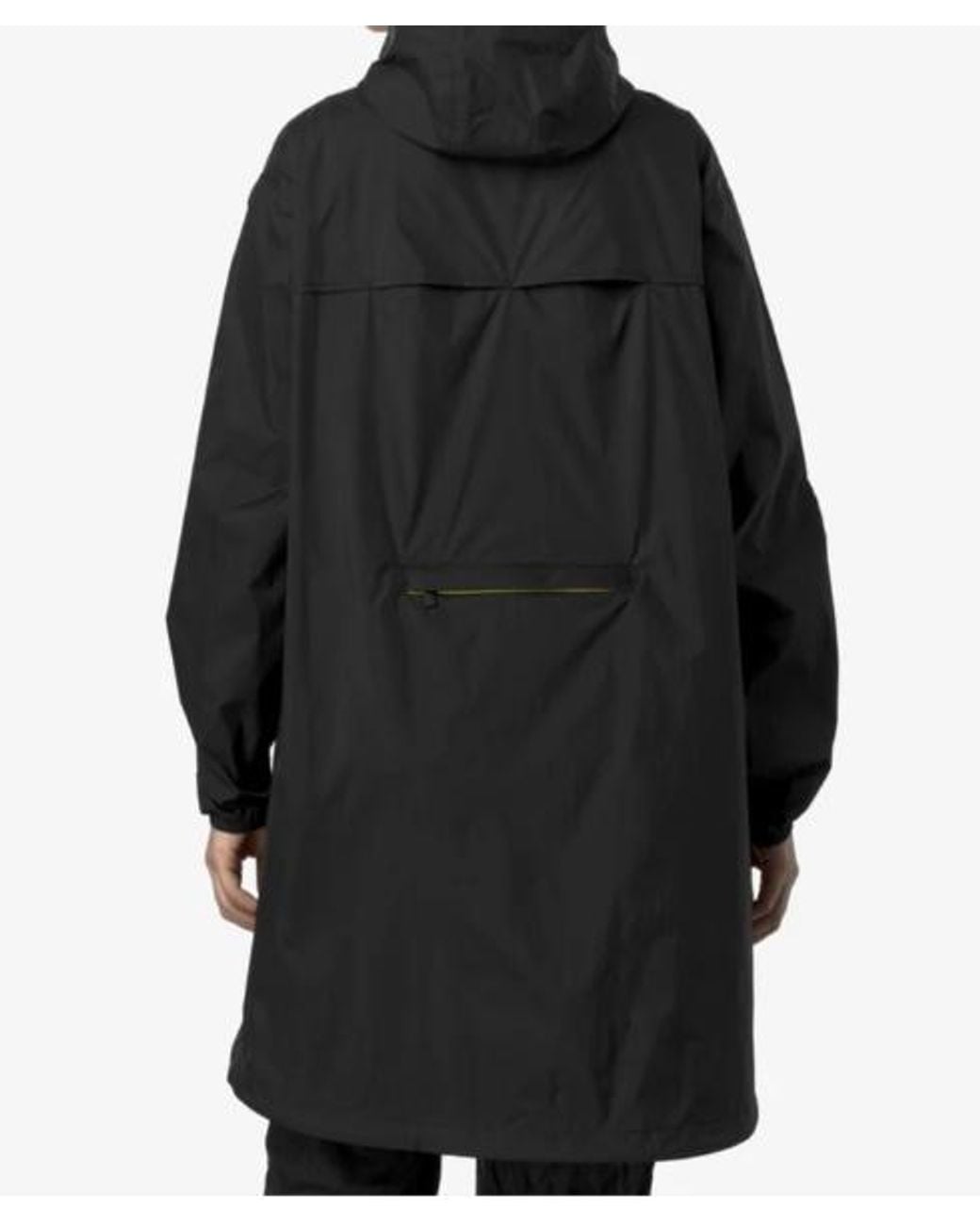 K-Way Black Long Waterproof Jacket