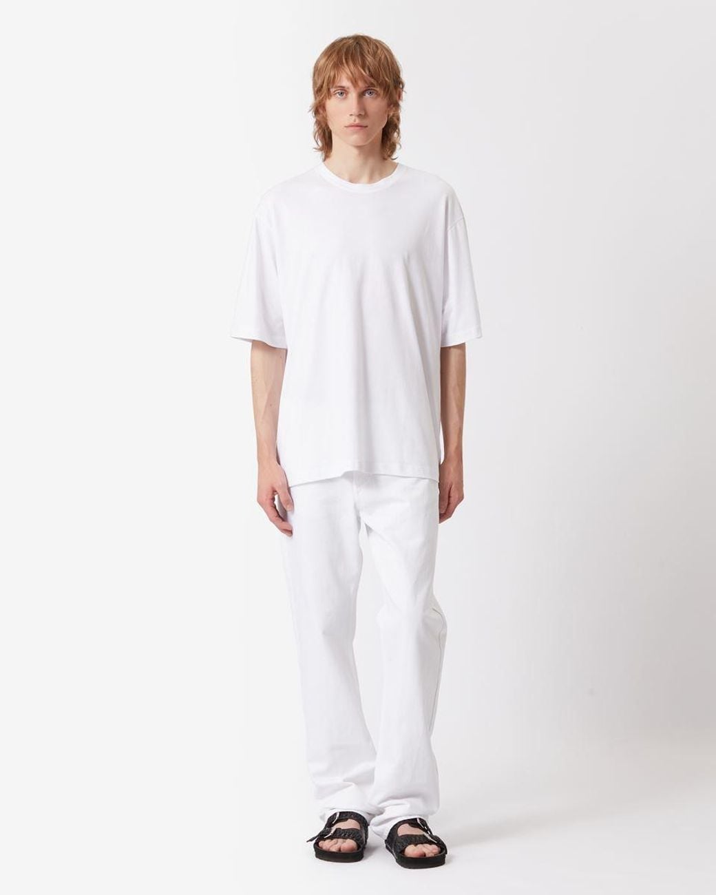 Isabel Marant White Logo-Printed Crewneck T-Shirt for men