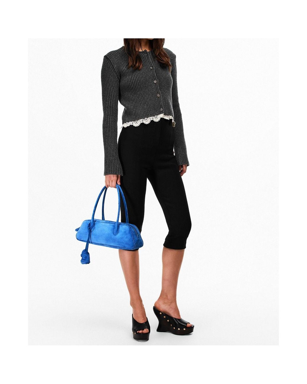 Magda Butrym Gray Lightweight Knit Cardigan