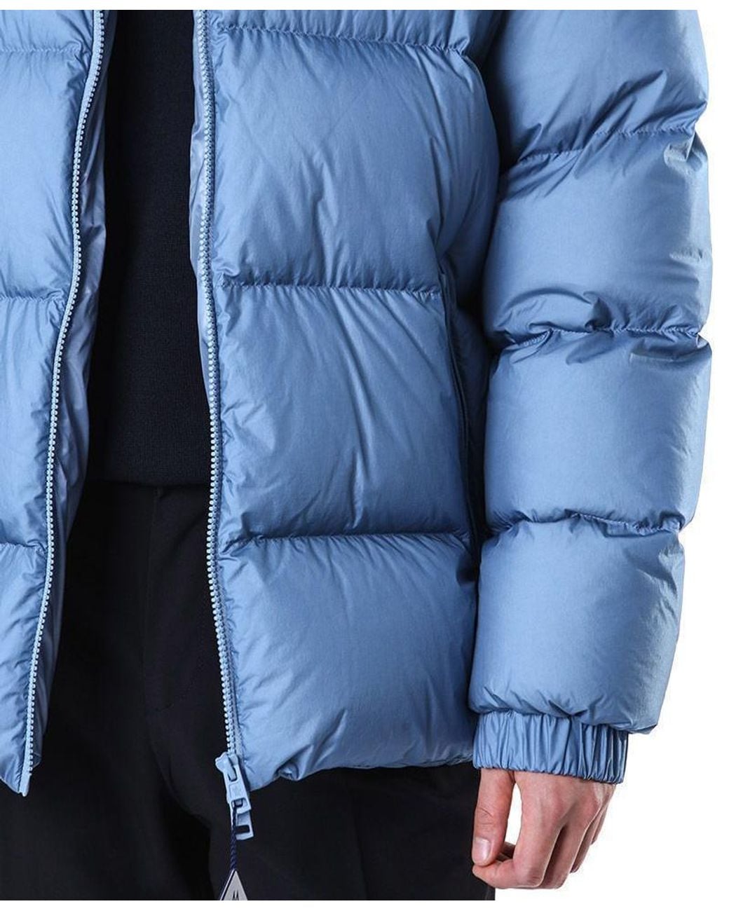 Moncler Blue Citala Big Logo Patch Down Jacket for men