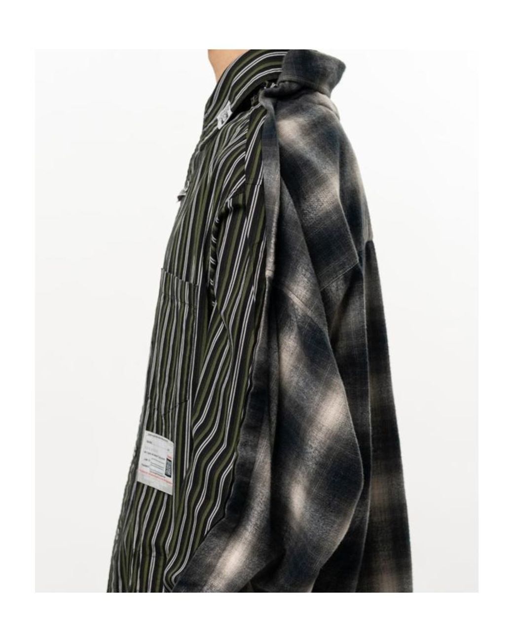 Maison Mihara Yasuhiro Black Long-Sleeve Striped Shirt for men