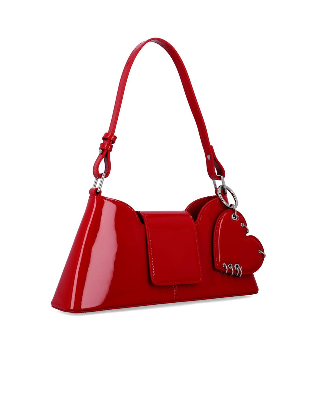 Justine Clenquet Red Marla Heart Charm Shoulder Bag