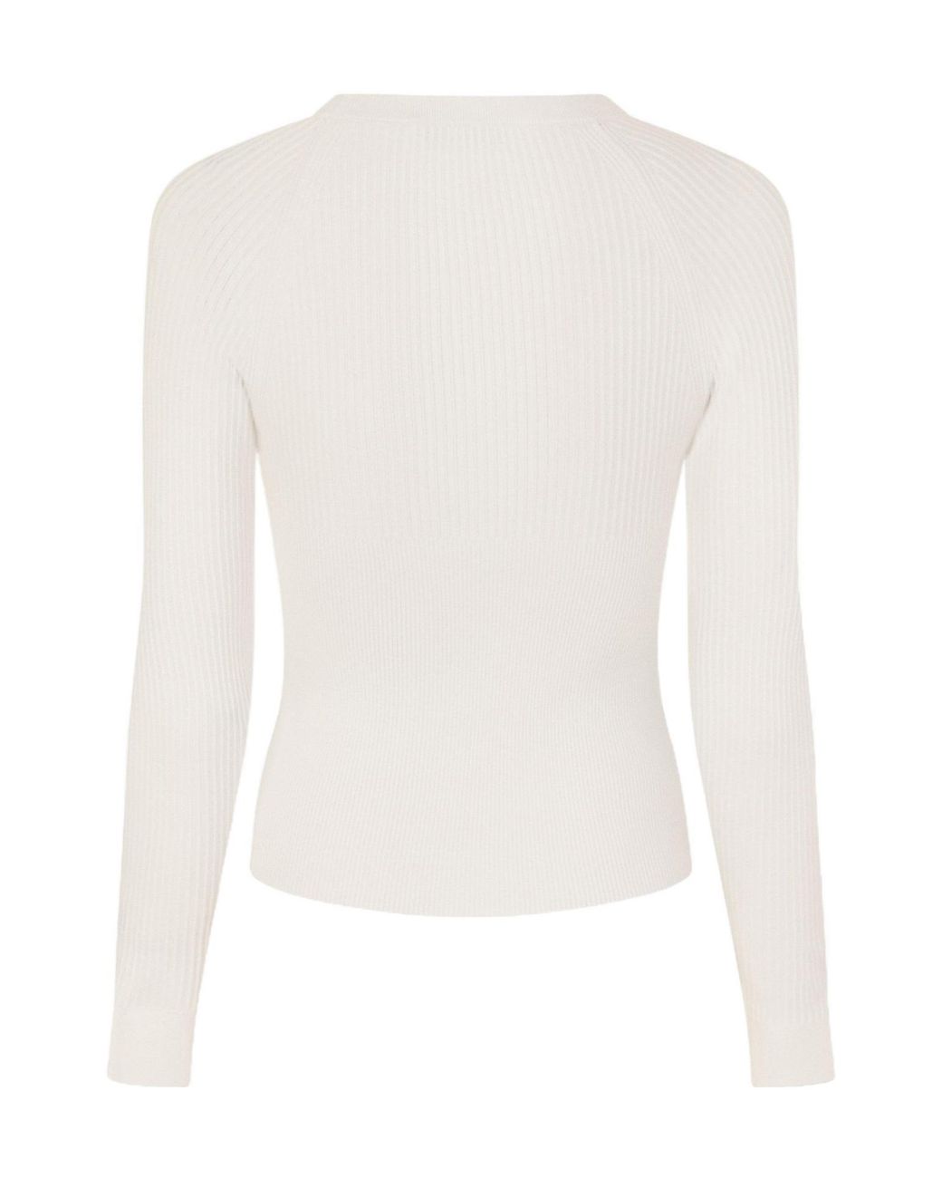 Max Mara White Long-Sleeved Knit Sweater