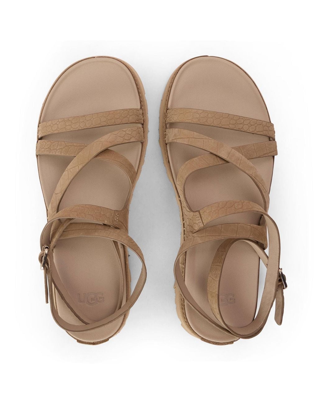 Ugg Natural Goldengaze Wraparound Flat Sandals