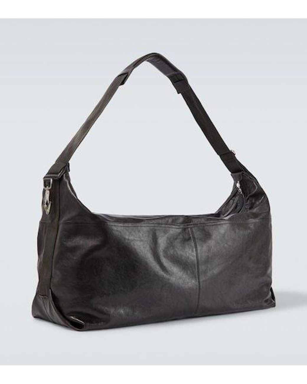 Lemaire Black Berlingot 72H Leather Duffel Bag for men