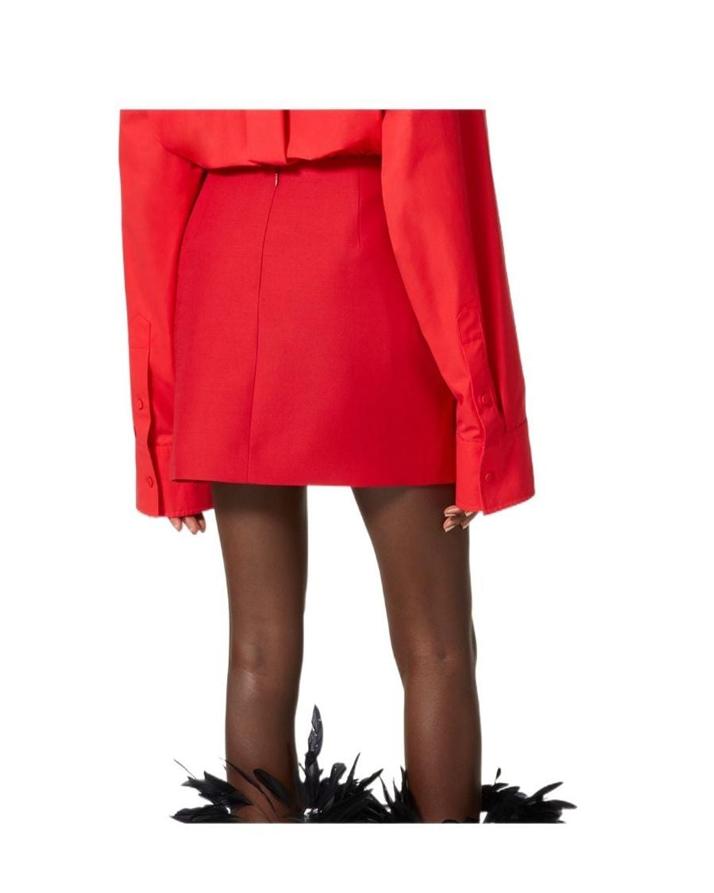 Valentino Red Bow Detailed Mini Skirt