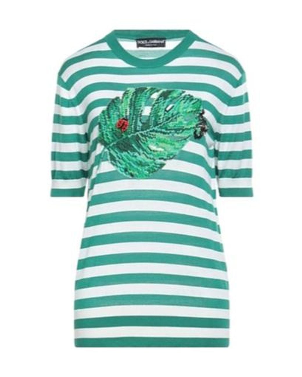 Dolce & Gabbana Green Knitted Short-Sleeved Top
