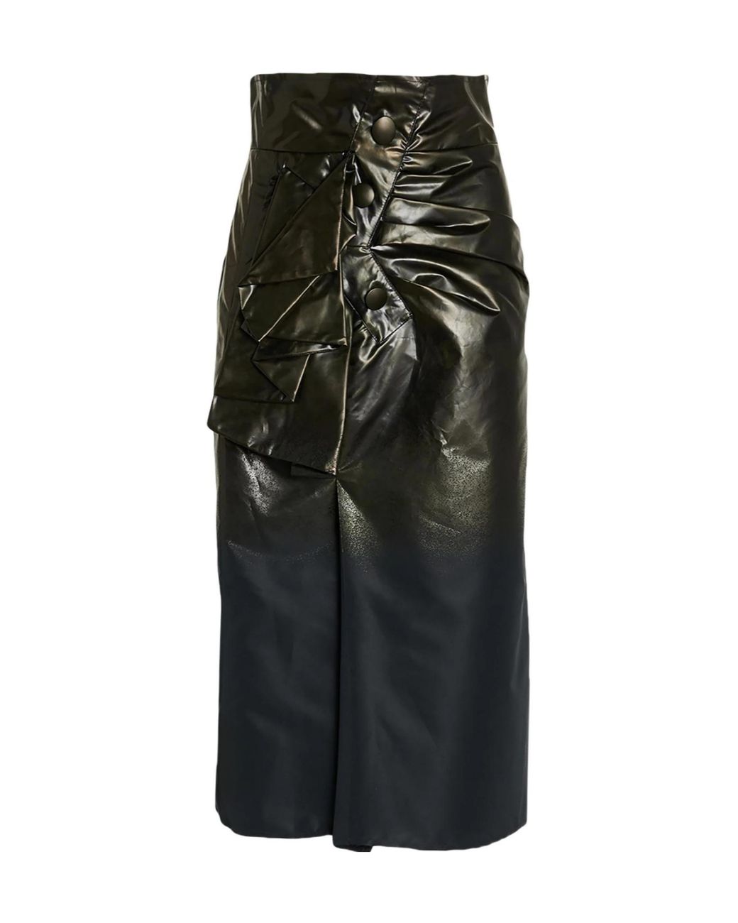 Maison Margiela Black Color-Block Ruffled Umbrella Skirt