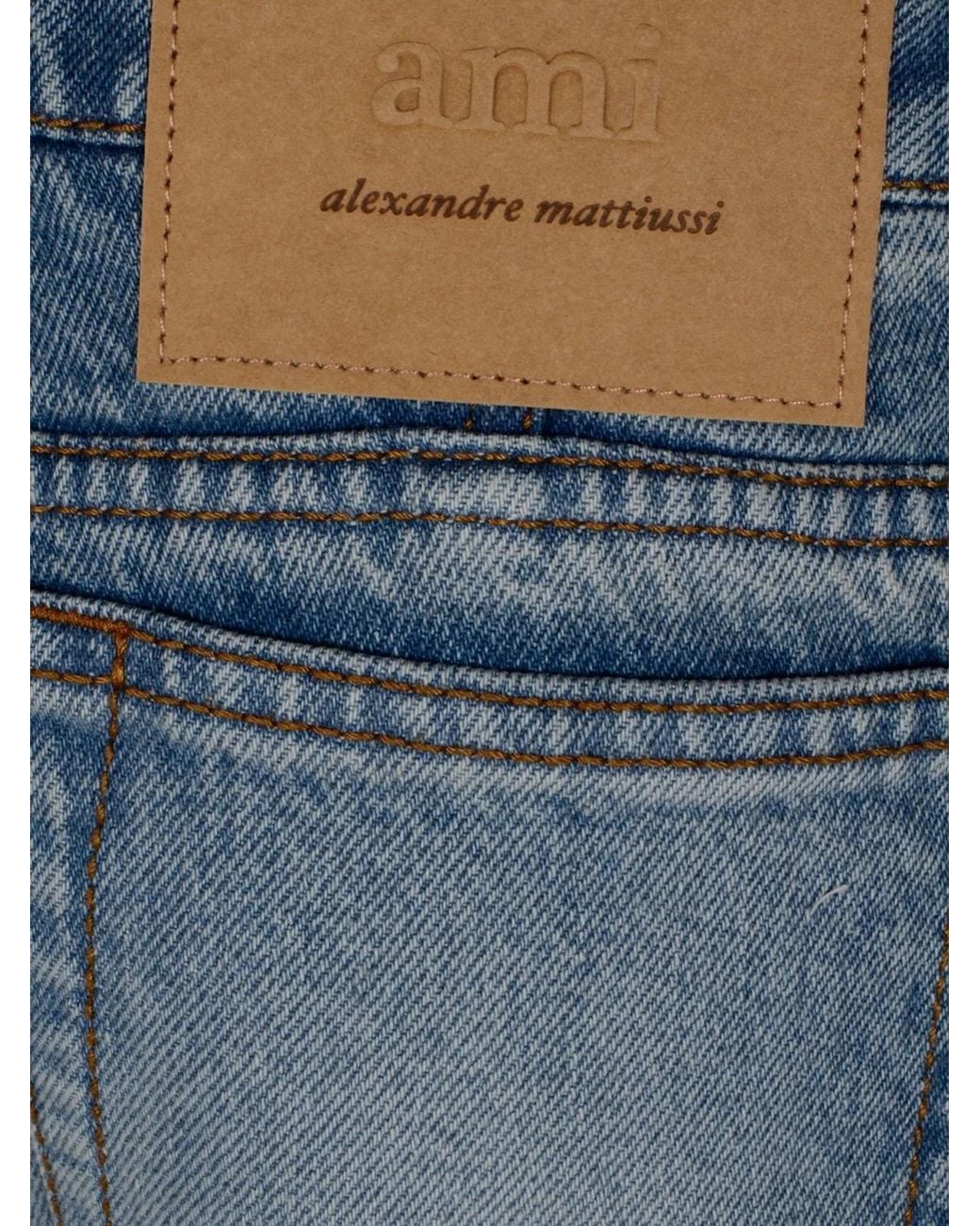AMI Blue Ami Logo Patch Jeans