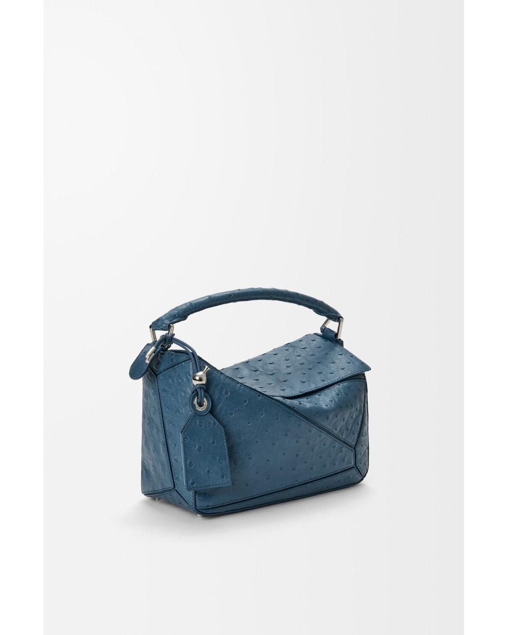 Loewe Blue Petit Sac Featherlight Puzzle En Cuir D'Autruche