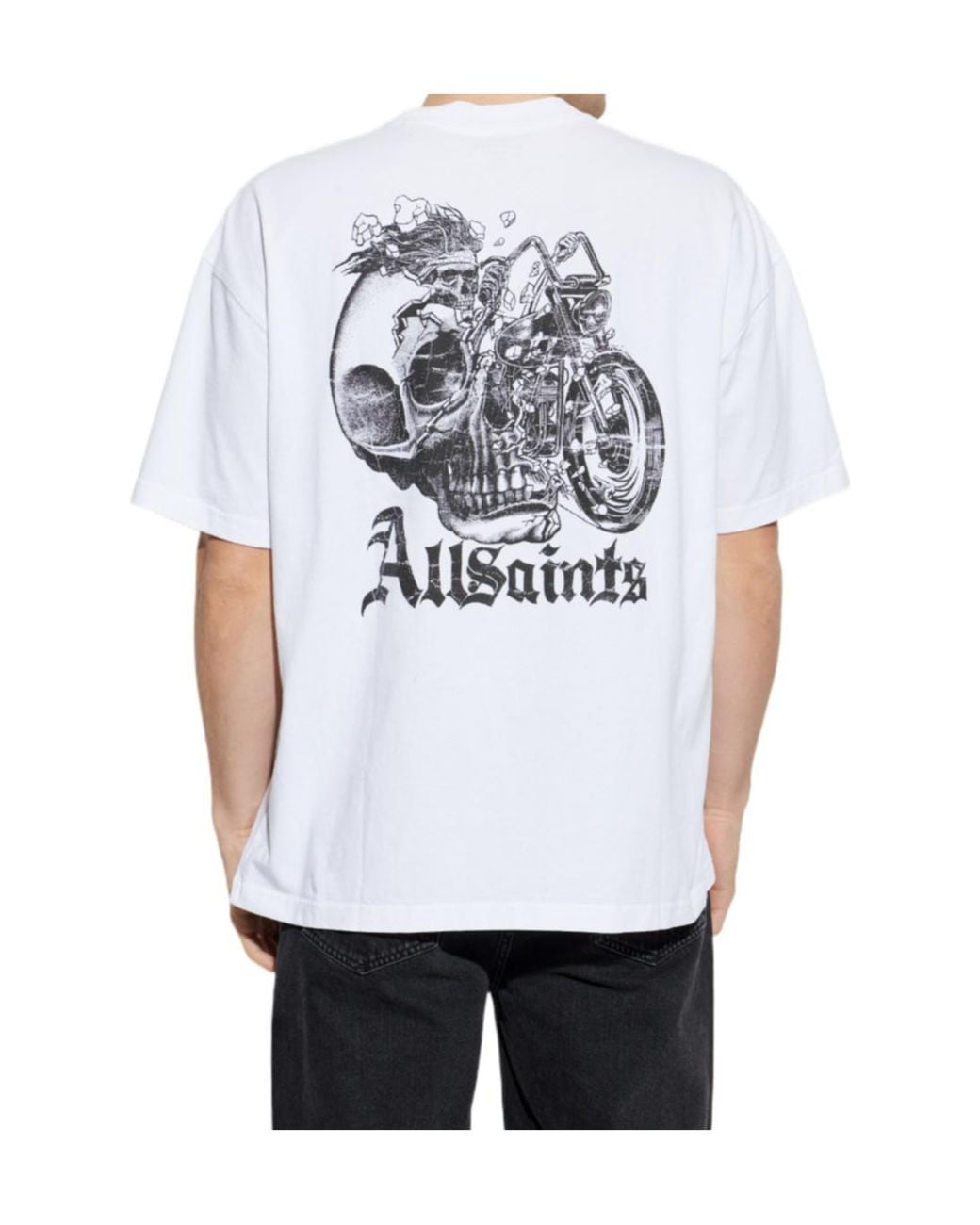 AllSaints White Panhead Skull Graphic T-Shirt for men