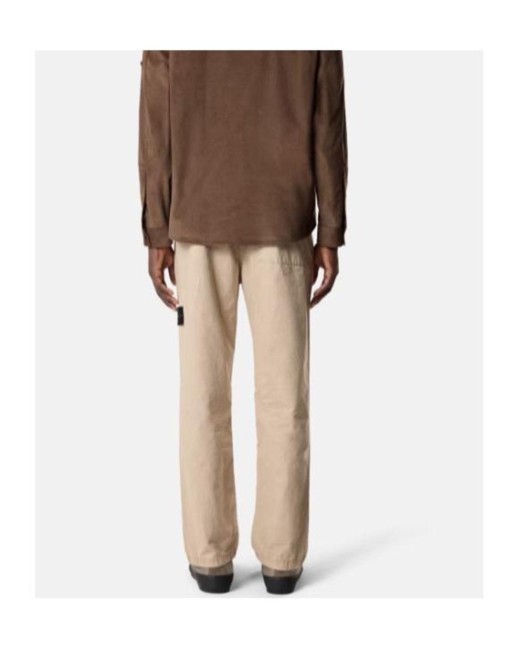 Stone Island Natural Logo Patch Straight-Leg Trousers for men