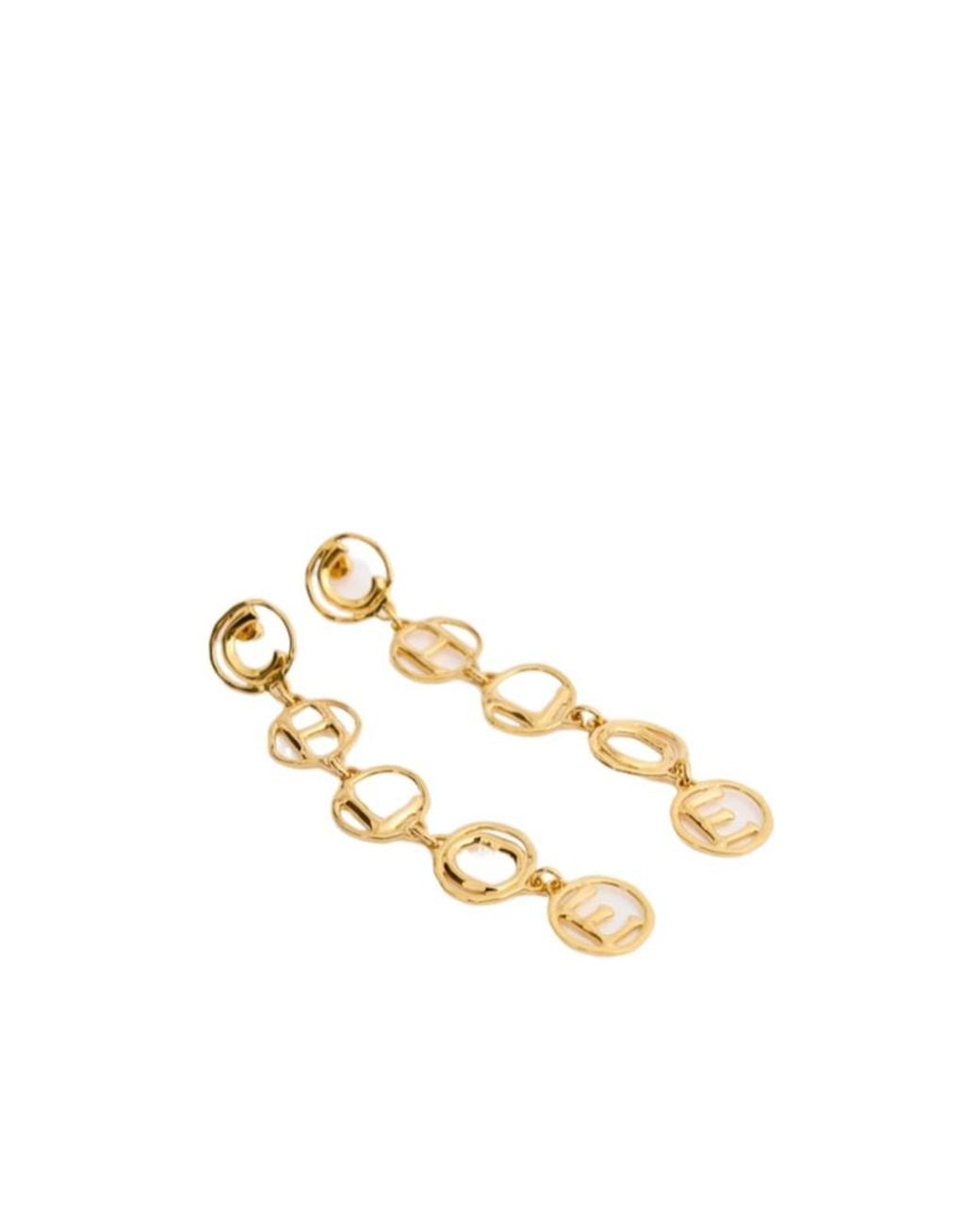 Chloé Metallic Script Long Earrings