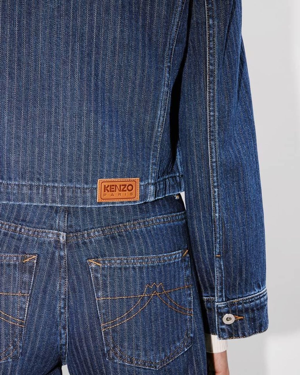 KENZO Blue Button-Up Denim Trucker Jacket for men