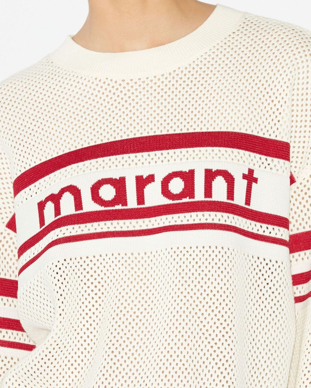 Isabel Marant Pink Isabel Marant Étoile Arwen Open-Knit Crewneck Jumper