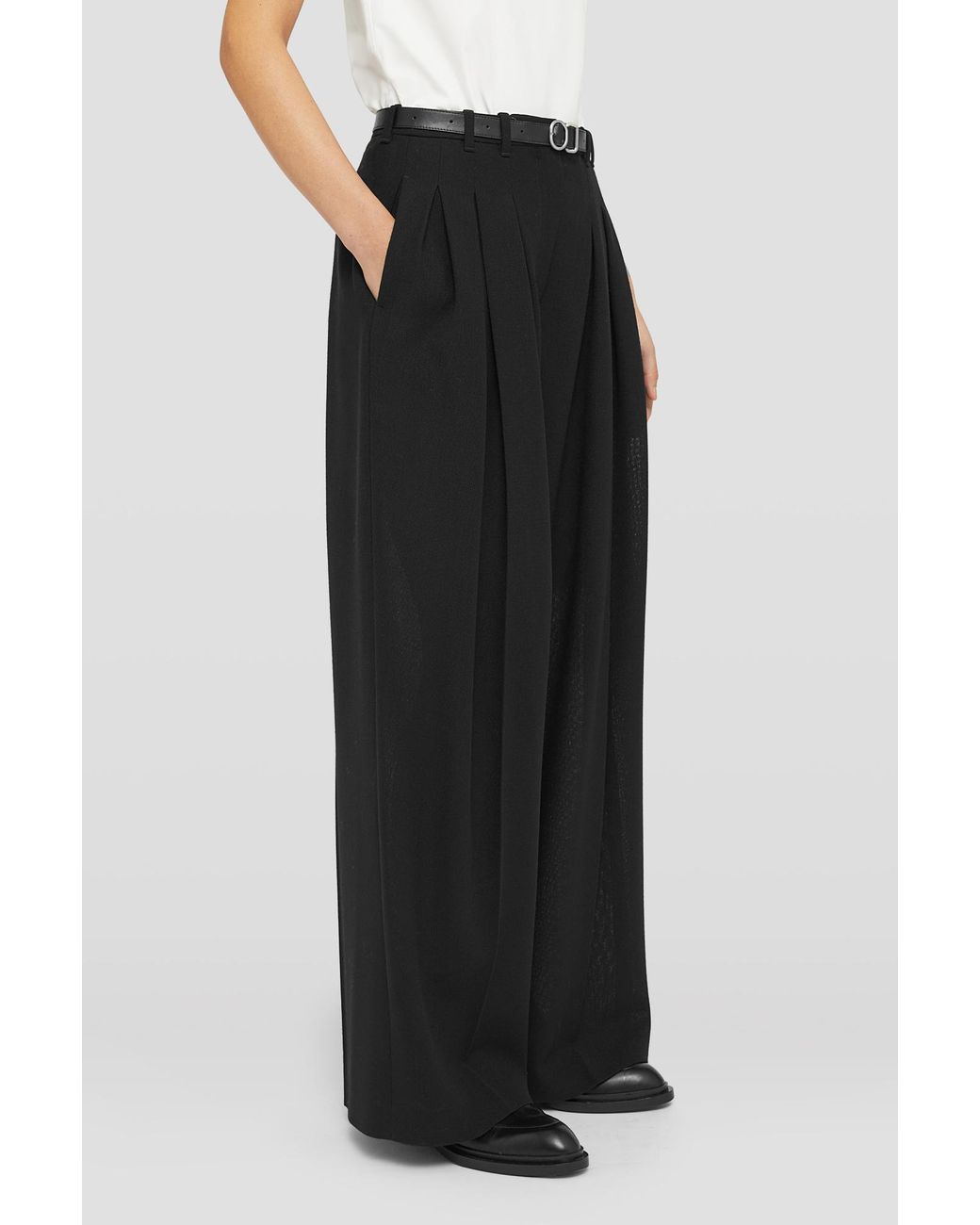 Jil Sander Black Belted Pleated Trousers