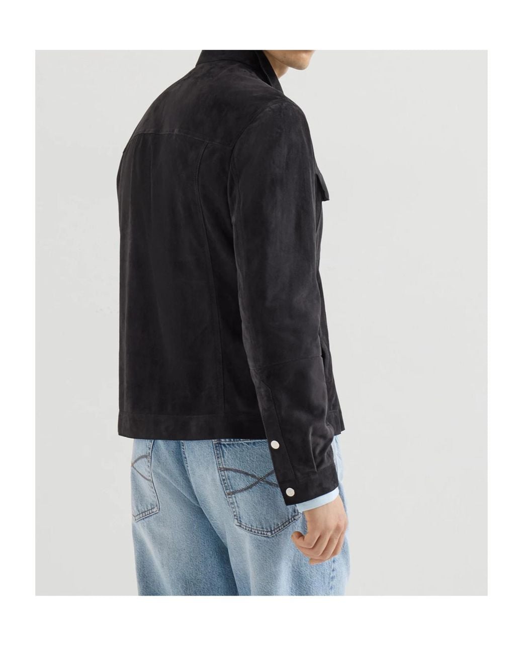 Brunello Cucinelli Black Long Sleeve Buttoned Jacket for men