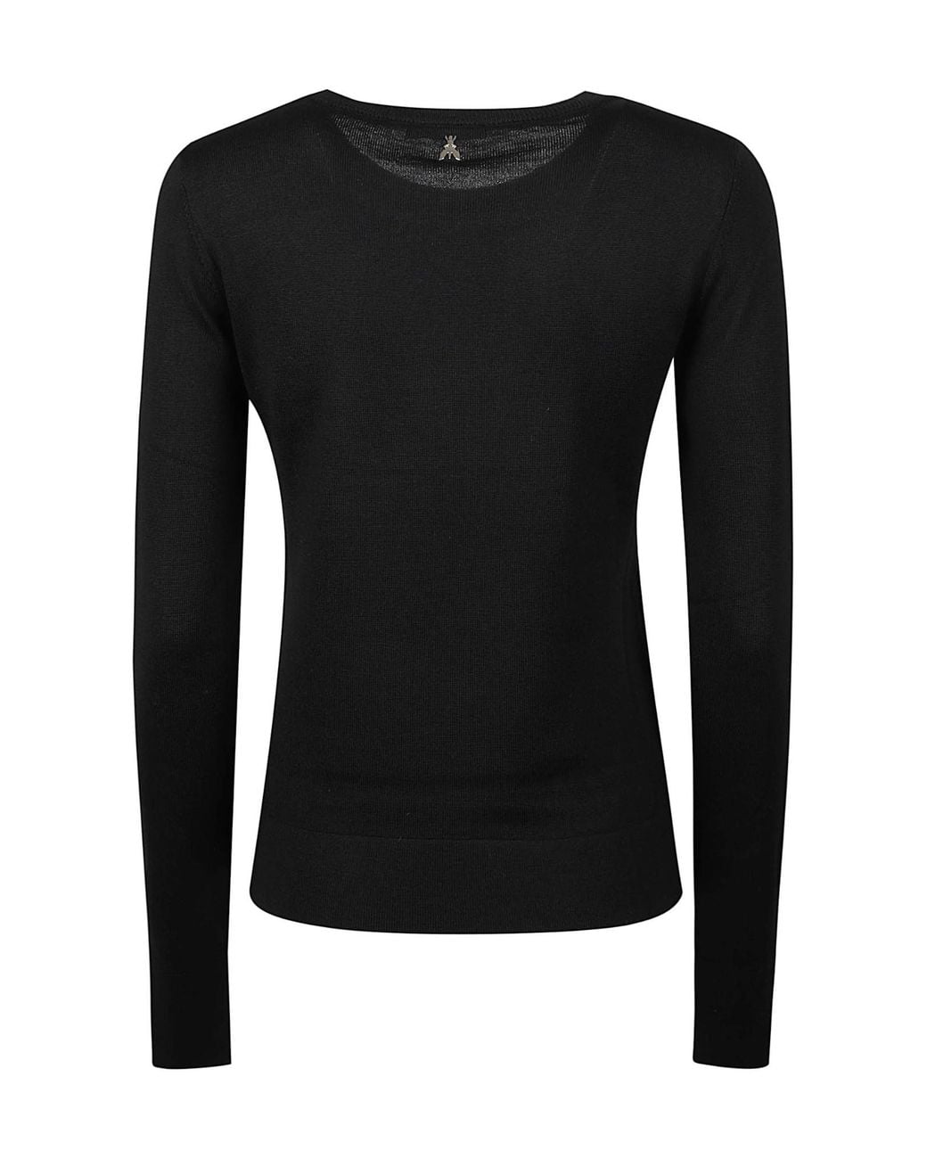 Patrizia Pepe Black Crew-Neck Long-Sleeve Knit Top