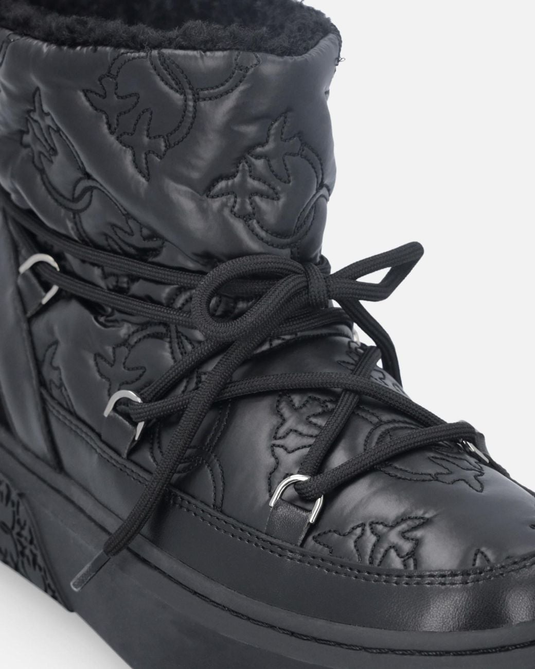 Pinko Black Round Toe Quilted Ankle Boots