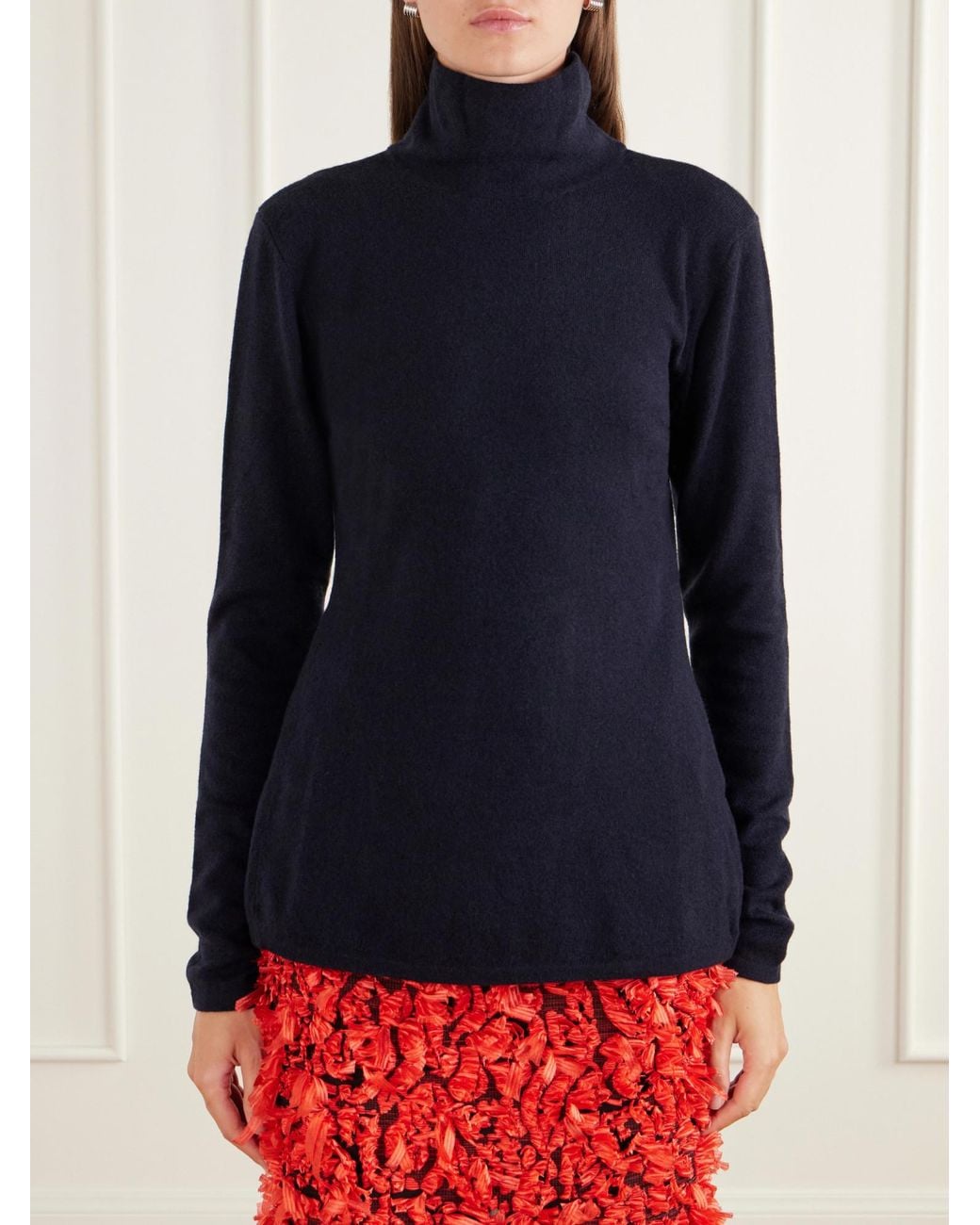 TOVE Blue Turtleneck Oversized Sweater
