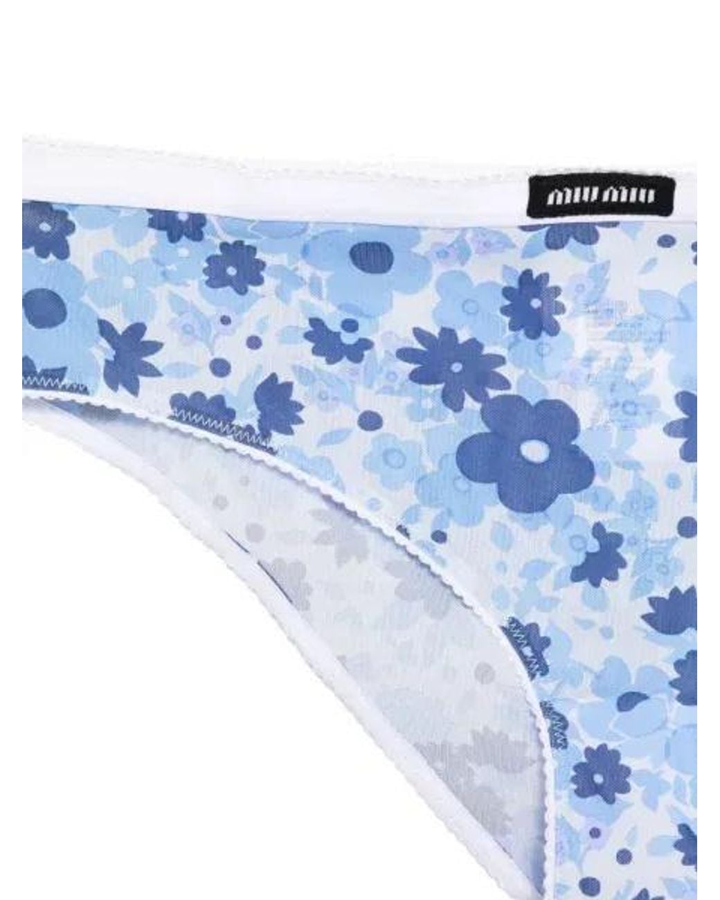 Miu Miu Blue Stretch Fabric Bikini Panties