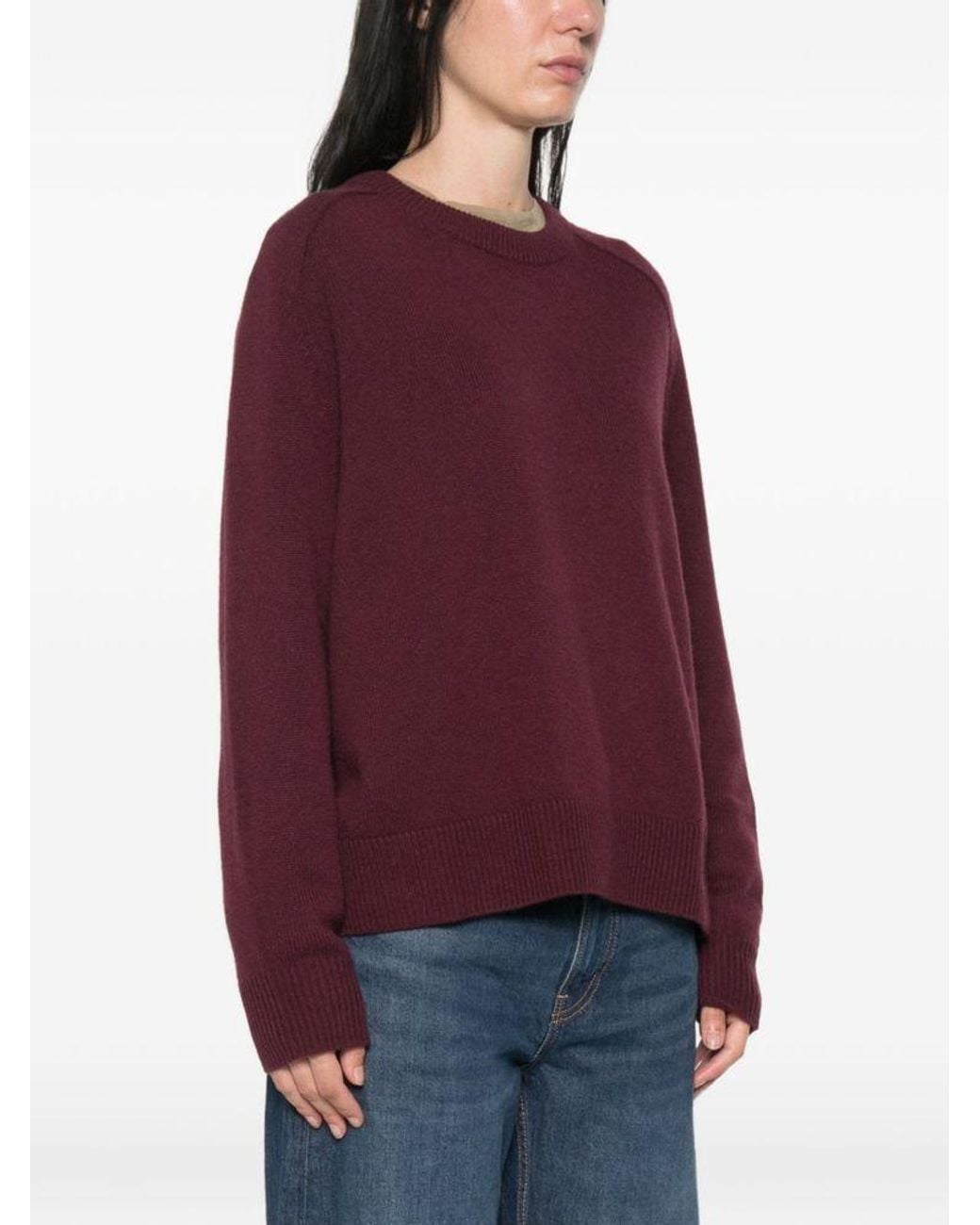Soft Goat Red Long-Sleeve Knitted Pullover