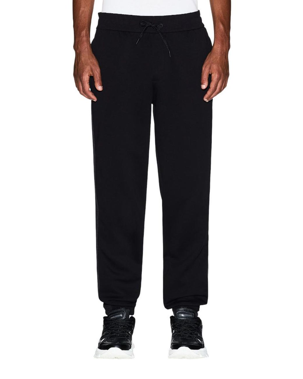 ARMANI EXCHANGE Black Drawstring-Fastening Track Pants for men