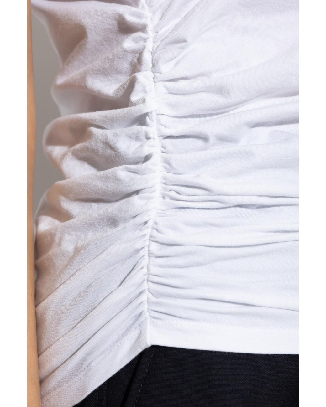 Officine Generale White Officine Générale Ruched Short Sleeve Top