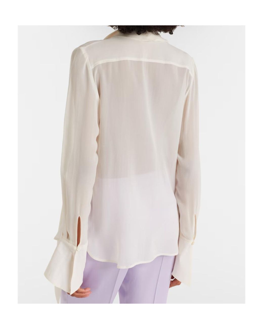 Nina Ricci White Scarf-Detail Blouse