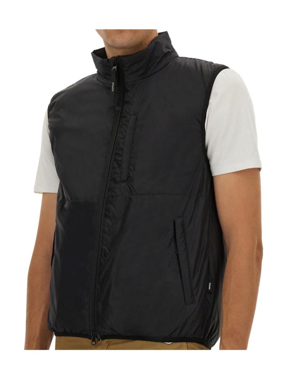 Aspesi Black Jil Zip-Up Gilet for men