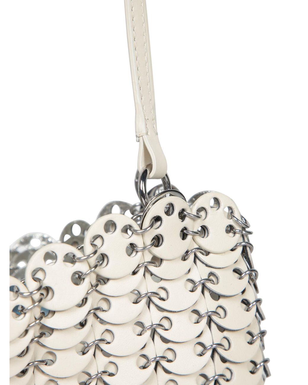 Rabanne White 1969 Chain-Link Leather Shoulder Bag