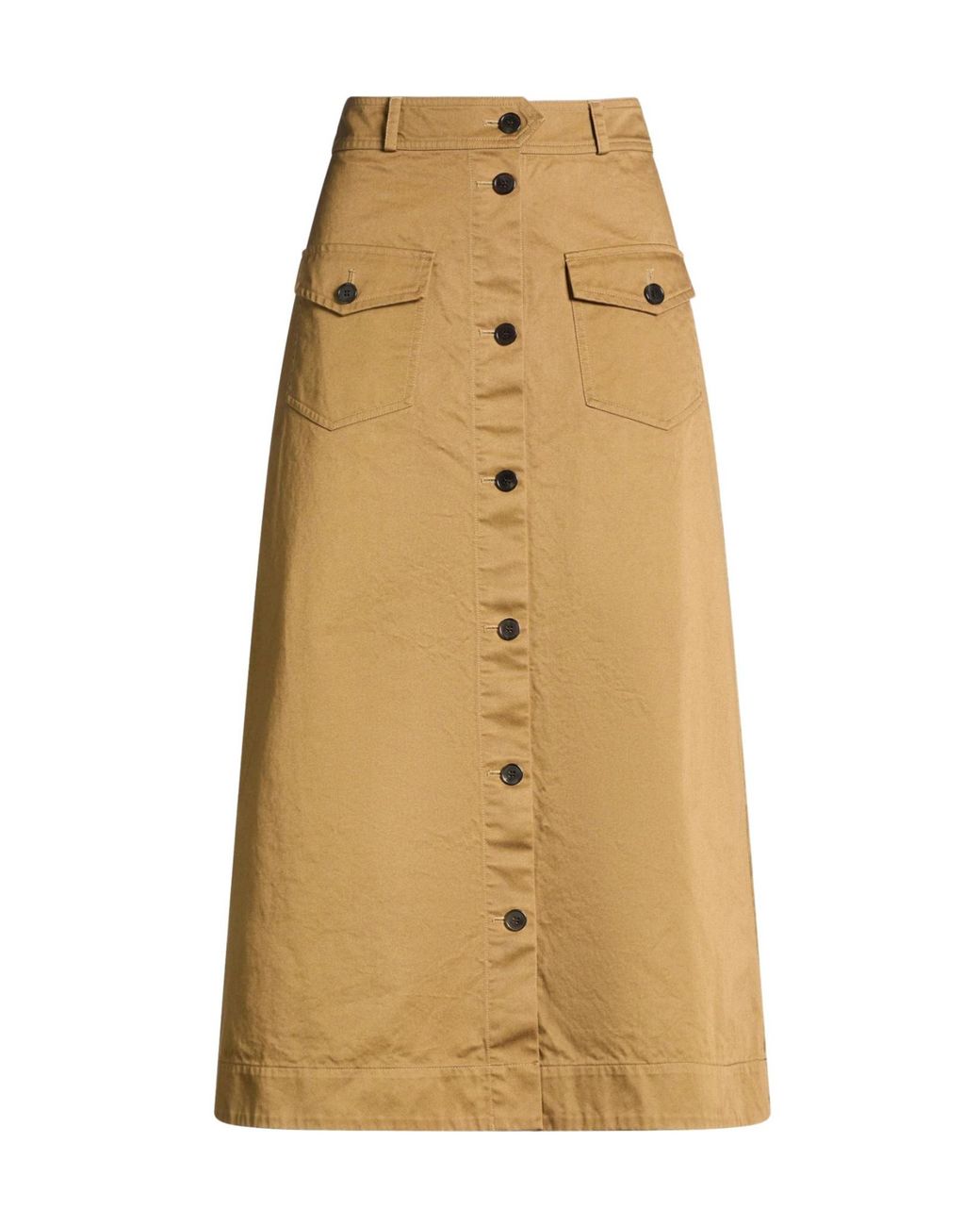 Saint Laurent Natural Liner-Free Solid Color Flared Skirt