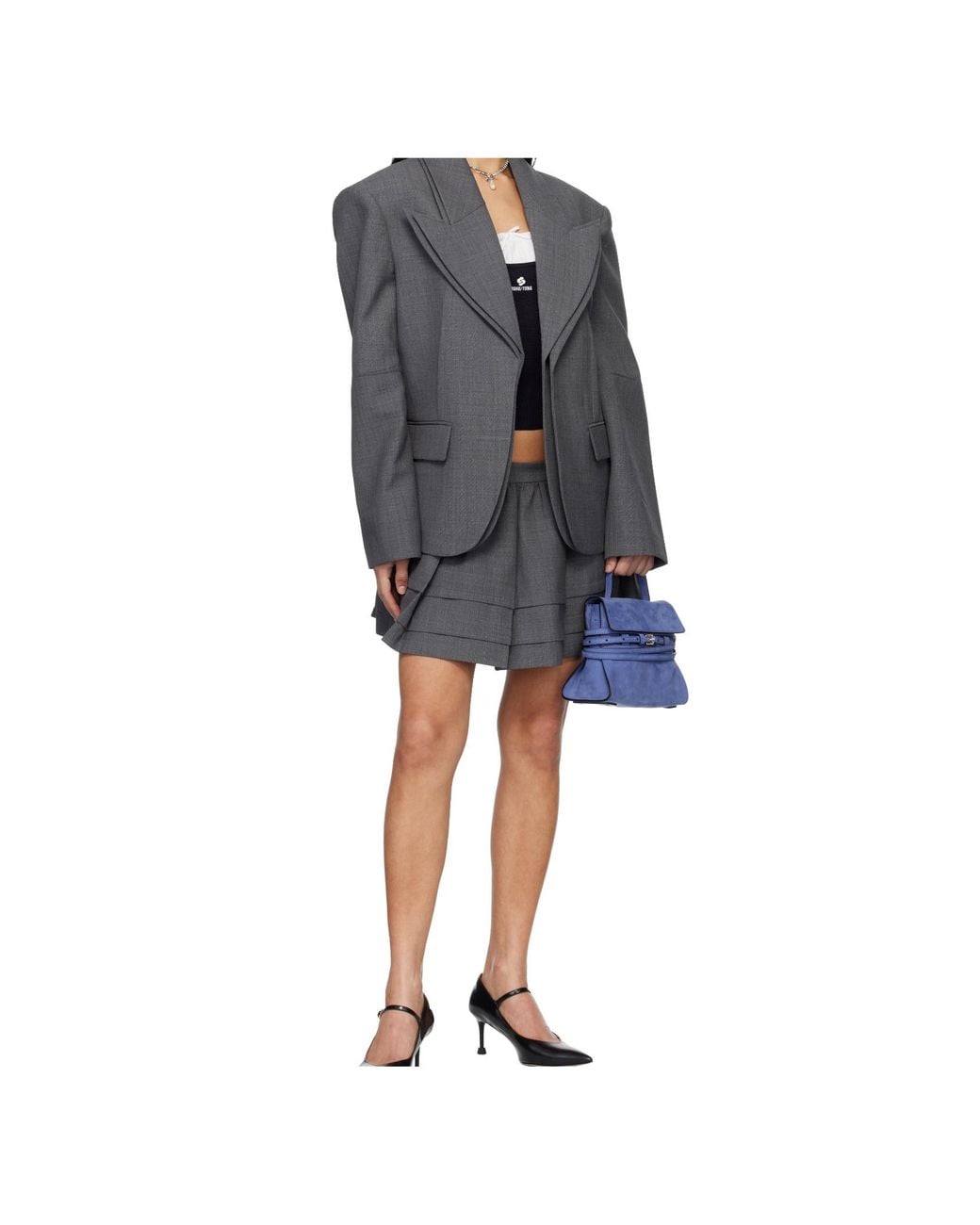 ShuShu/Tong Gray Long-Sleeved Suit Jacket