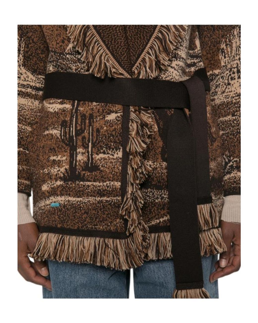 Alanui Brown Wild Wild Wool Cardigan