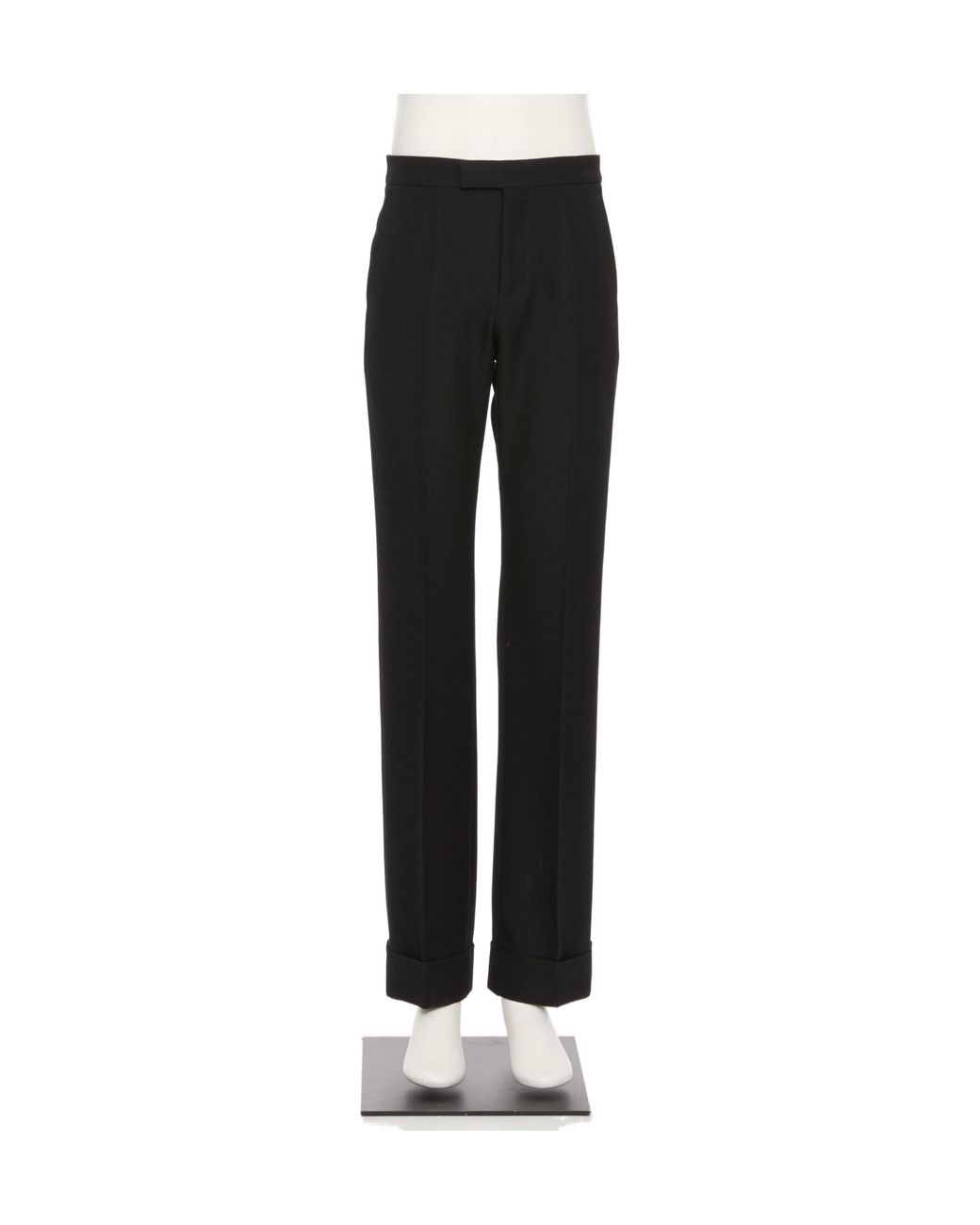 Valentino Black Pleat Detailed Turn-Up Hem Pants for men