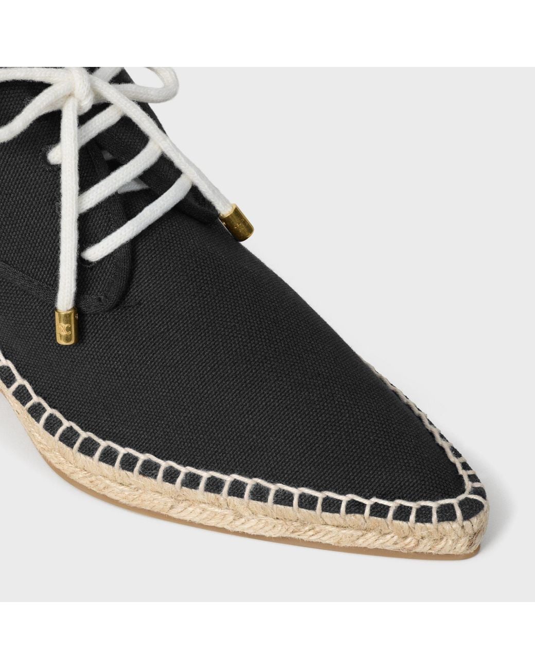 Céline Black Wedge Lace-Up Espadrilles