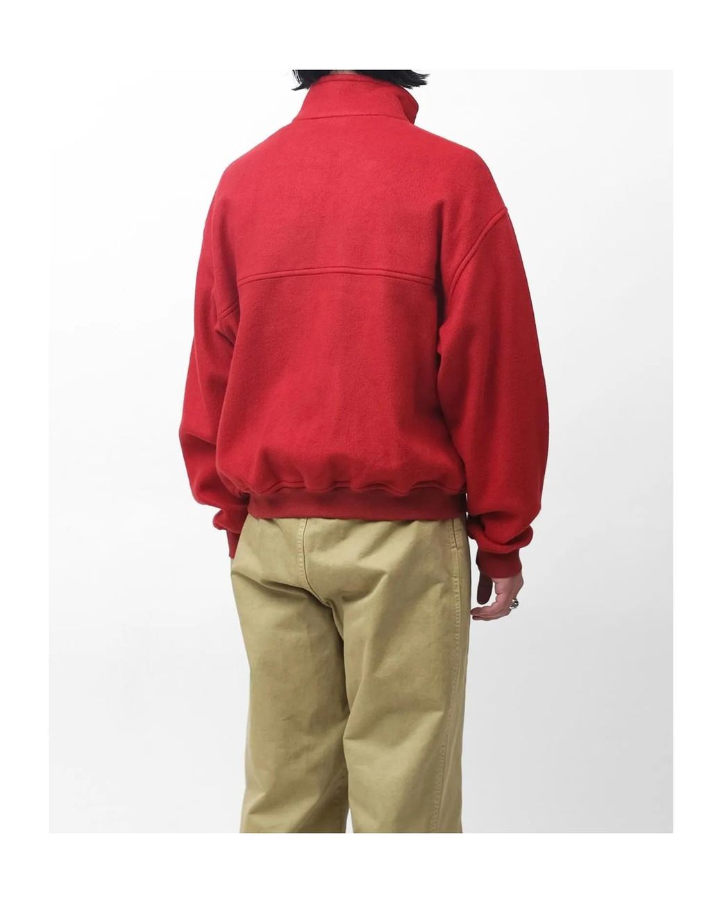 Auralee Red Stand-Collar Zip-Up Casual Jacket for men