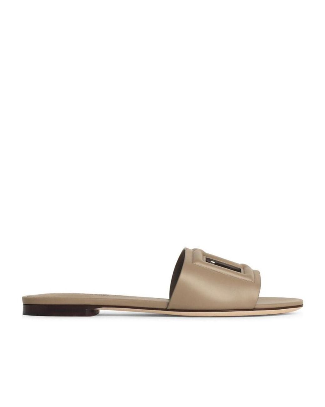 Dolce & Gabbana Brown Logo Detailed Open Toe Sandals