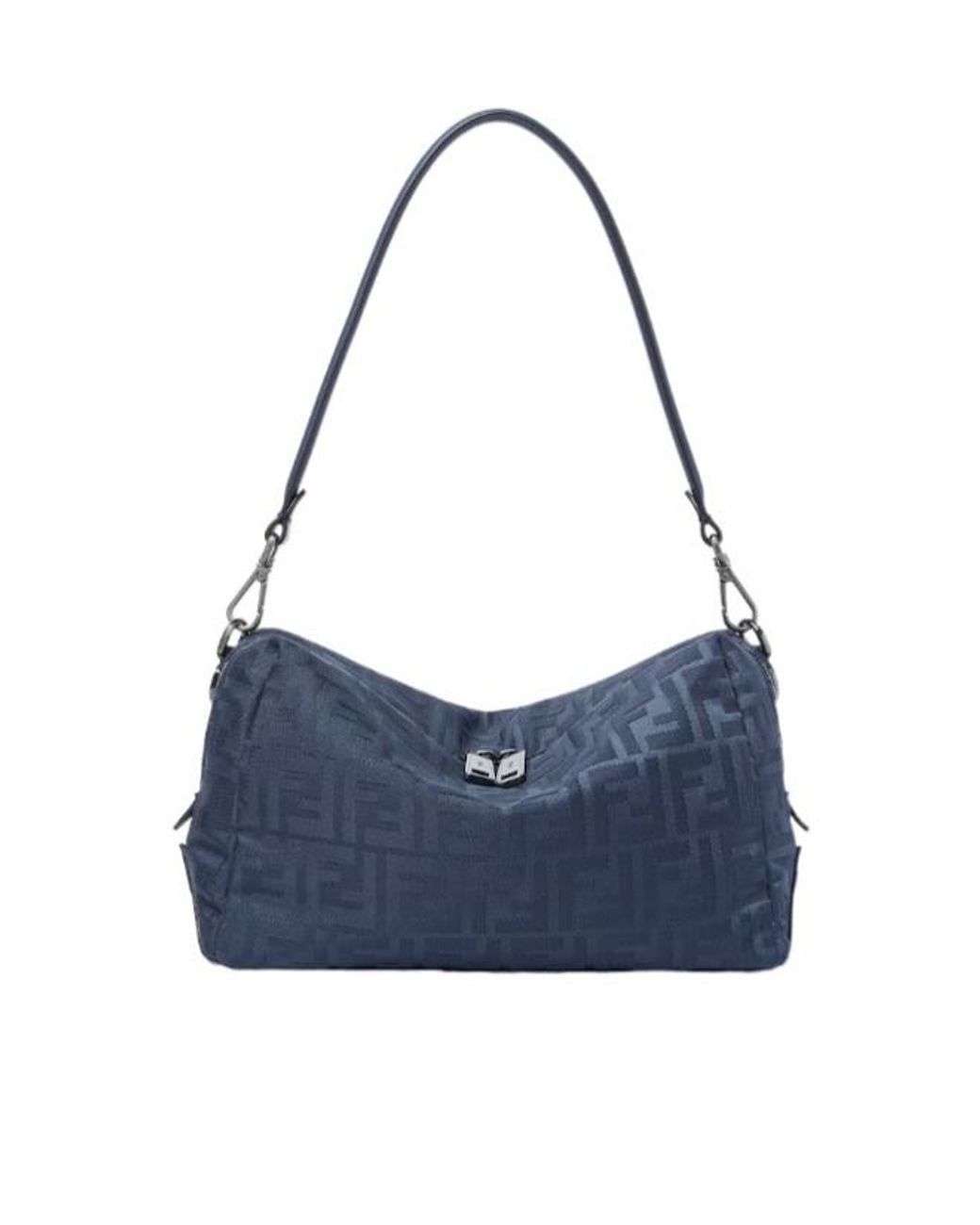 Fendi Blue Squared Ff Lui Medium Shoulder Bag for men