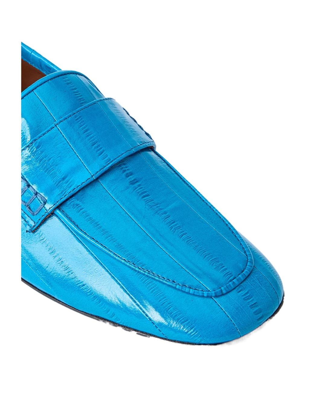 Dries Van Noten Blue Croc-Embossed Leather Loafers