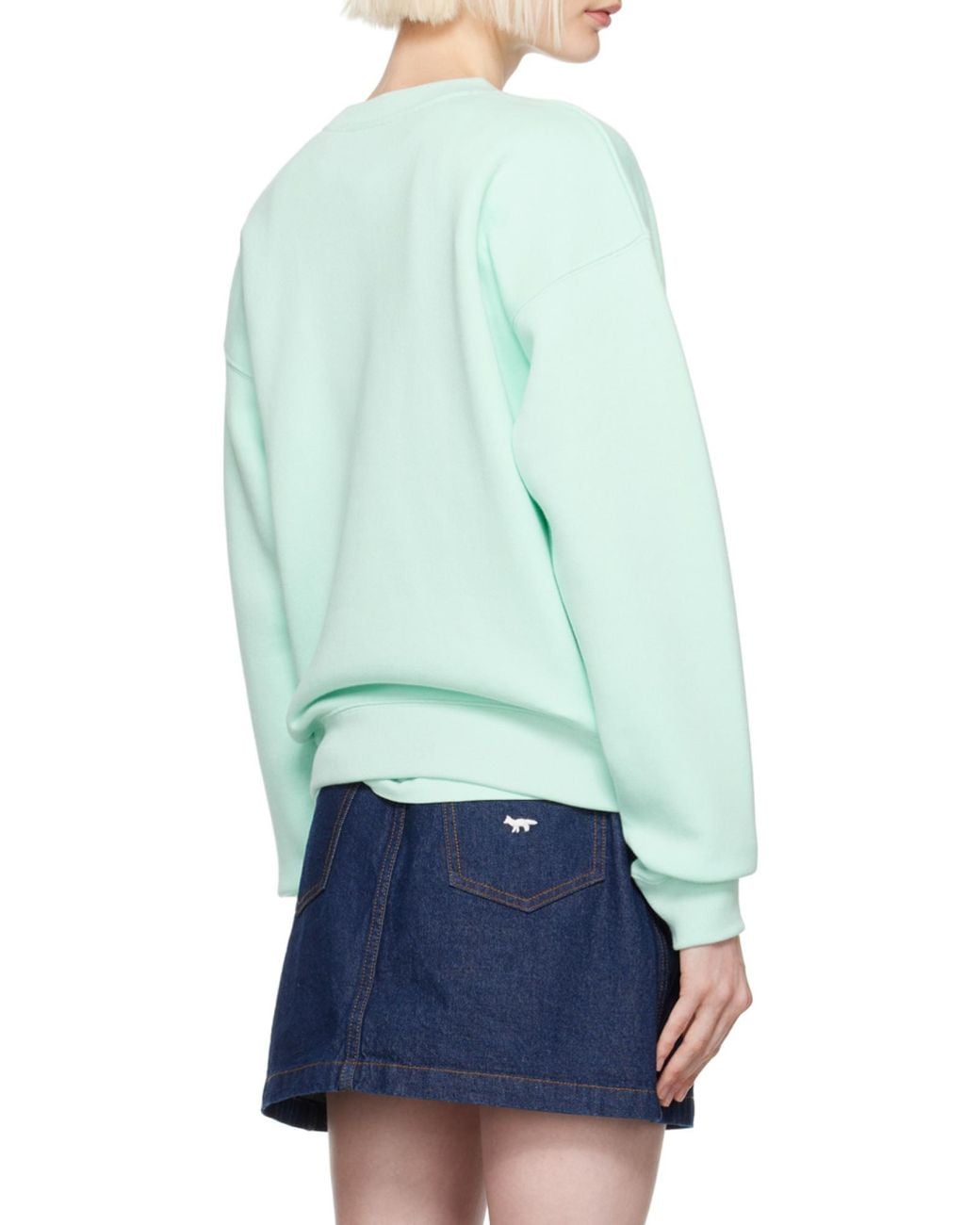 Maison Kitsuné Blue Maison Kitsuné Bold Fox Head Patch Crewneck Sweatshirt