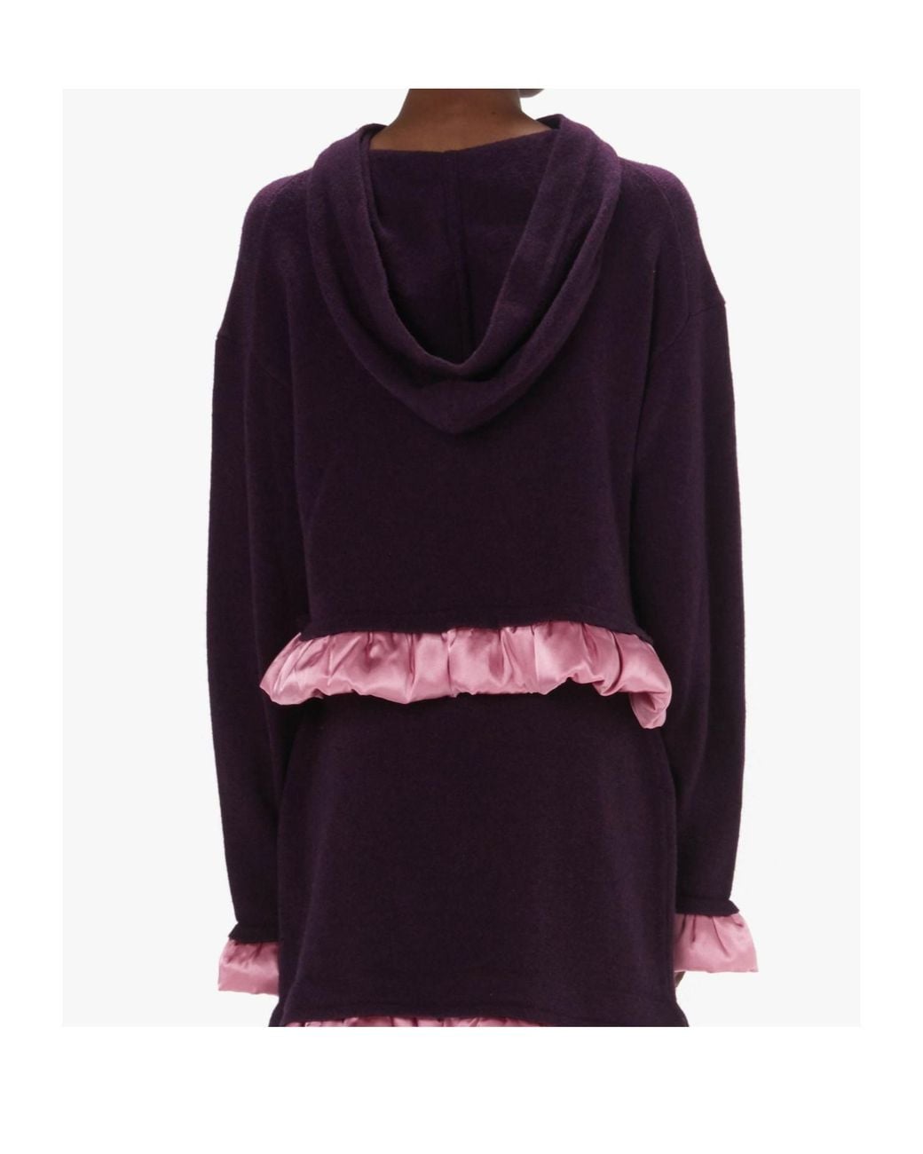 J.W. Anderson Purple Jw Anderson Satin Detailed Cropped Hoodie