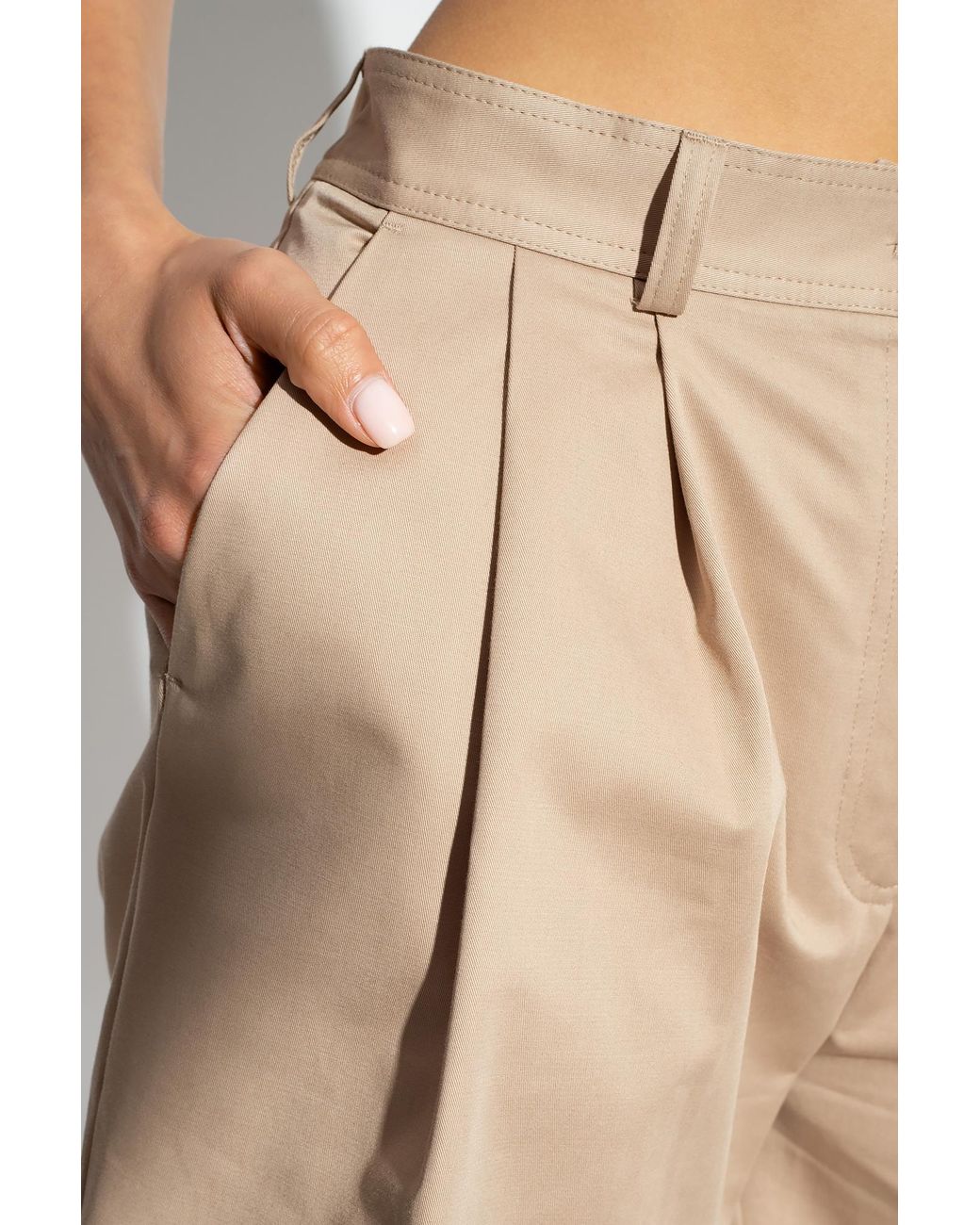 Totême Natural Totême High-Waisted Knee-Length Shorts