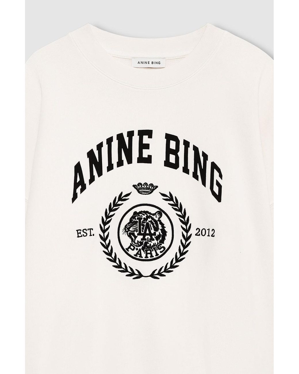 Anine Bing White Miles Collegiate Logo Sweatshirt