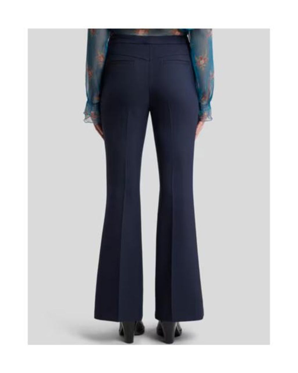 Etro Blue Flared Tricotine Trousers