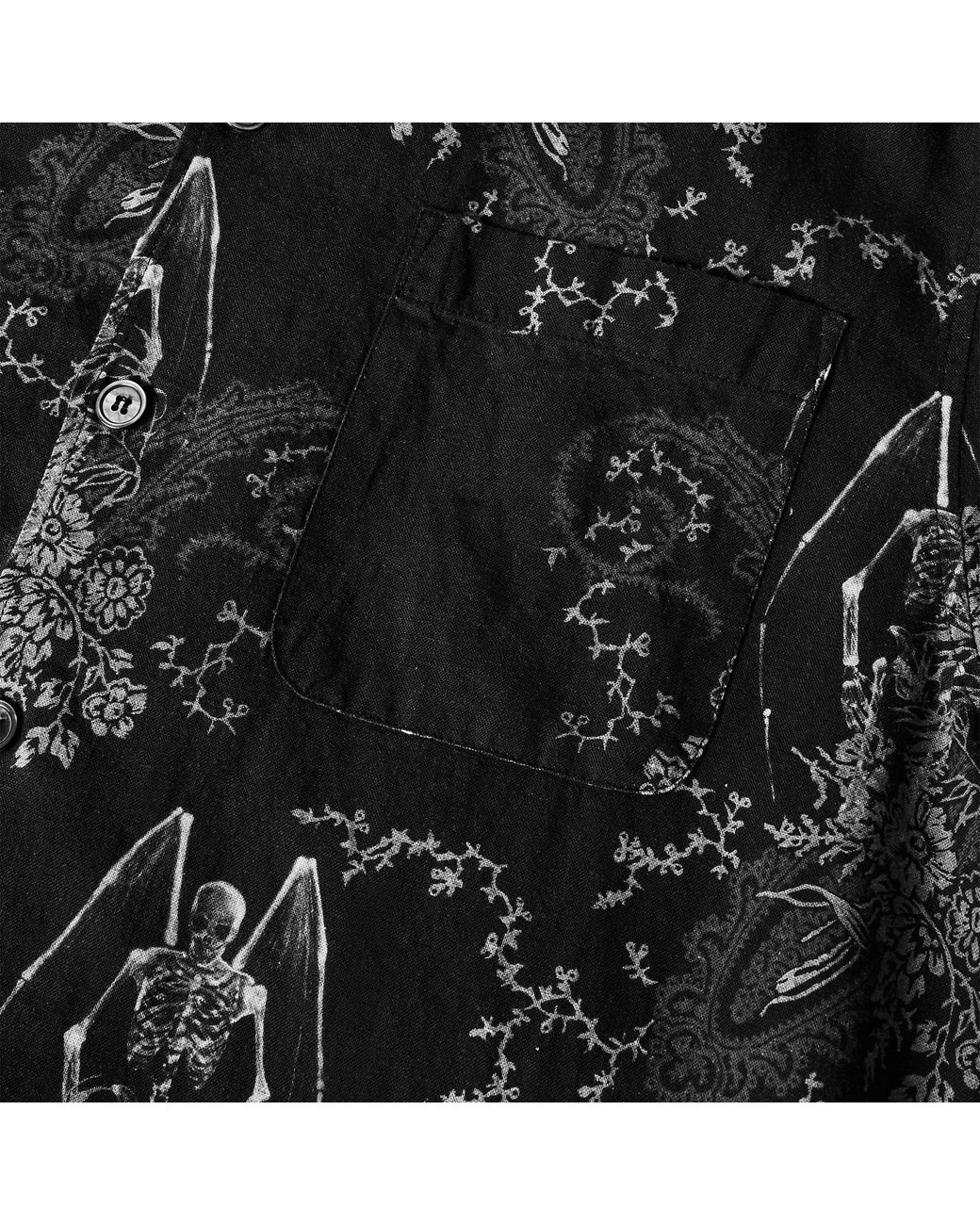 Our Legacy Black Patterned Short Sleeve Shirt for men