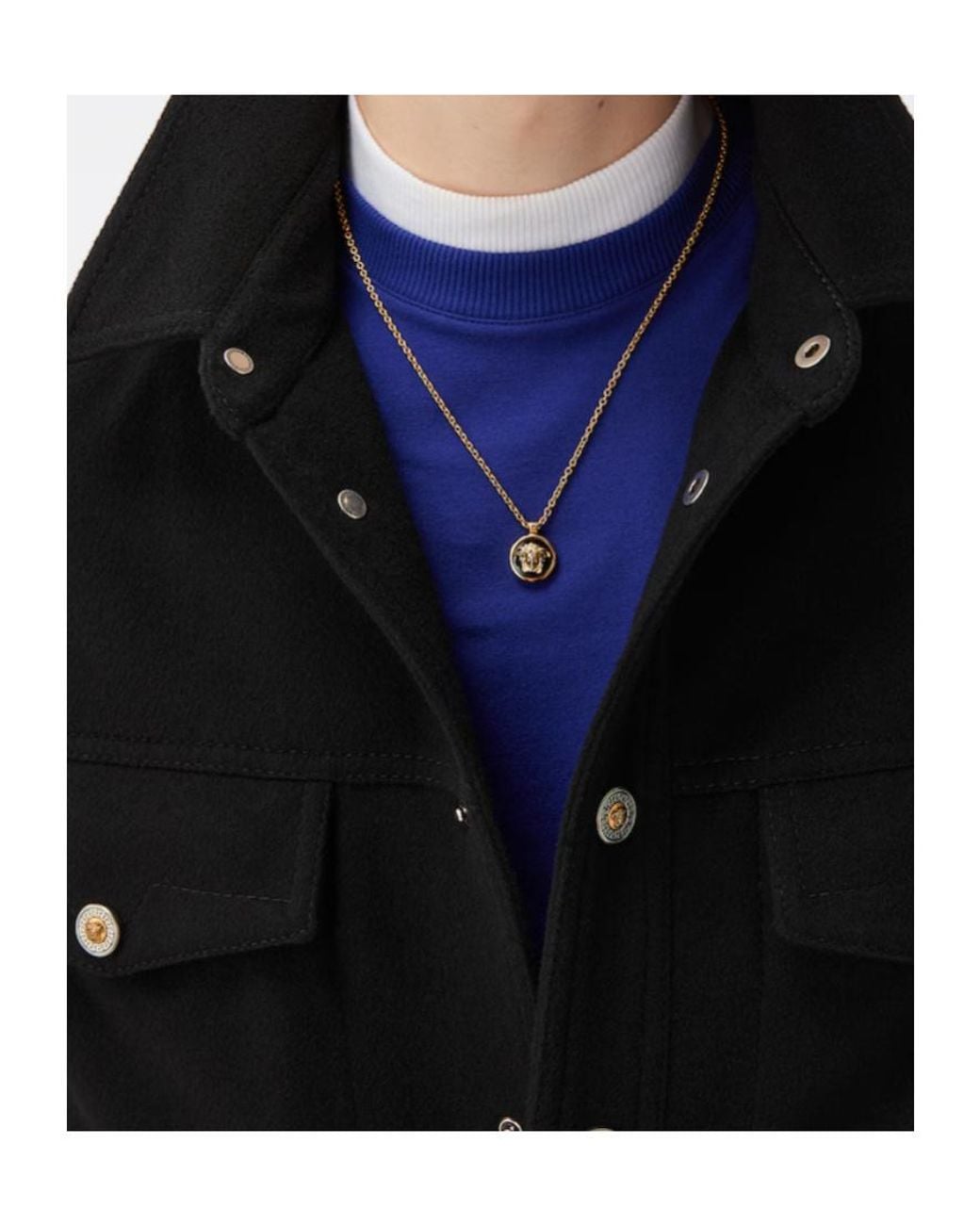 Versace White Medusa Pendant Necklace for men