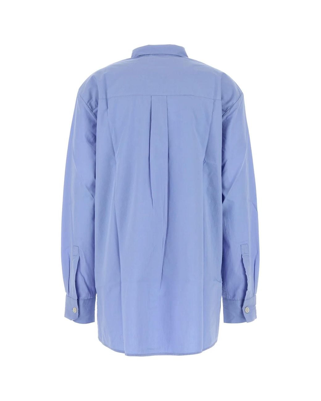 Tekla Blue Poplin Oversized Pyjama Shirt